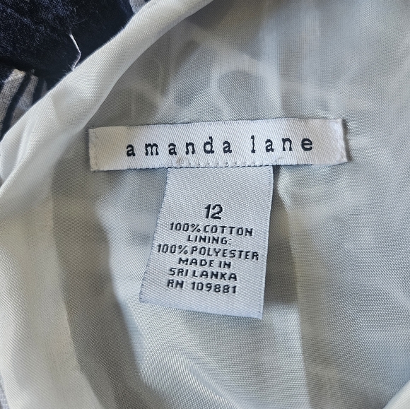 Amanda Lane Blue & White Floral Flare Sleeveless Cotton Midi Dress, Size 12 - Picture 3 of 8